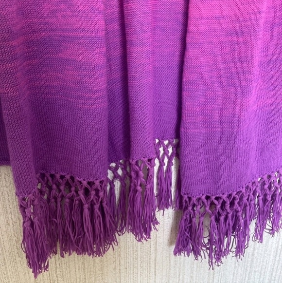 Lilly Pulitzer Size Medium Tatum Ombre Cardigan Orchid Oasis Pink Purple Fringe - Picture 6 of 15